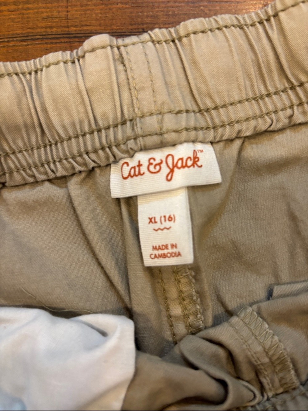 Cat & Jack Boys' Drawstring Shorts — Beige and Blue - Picture 3 of 7